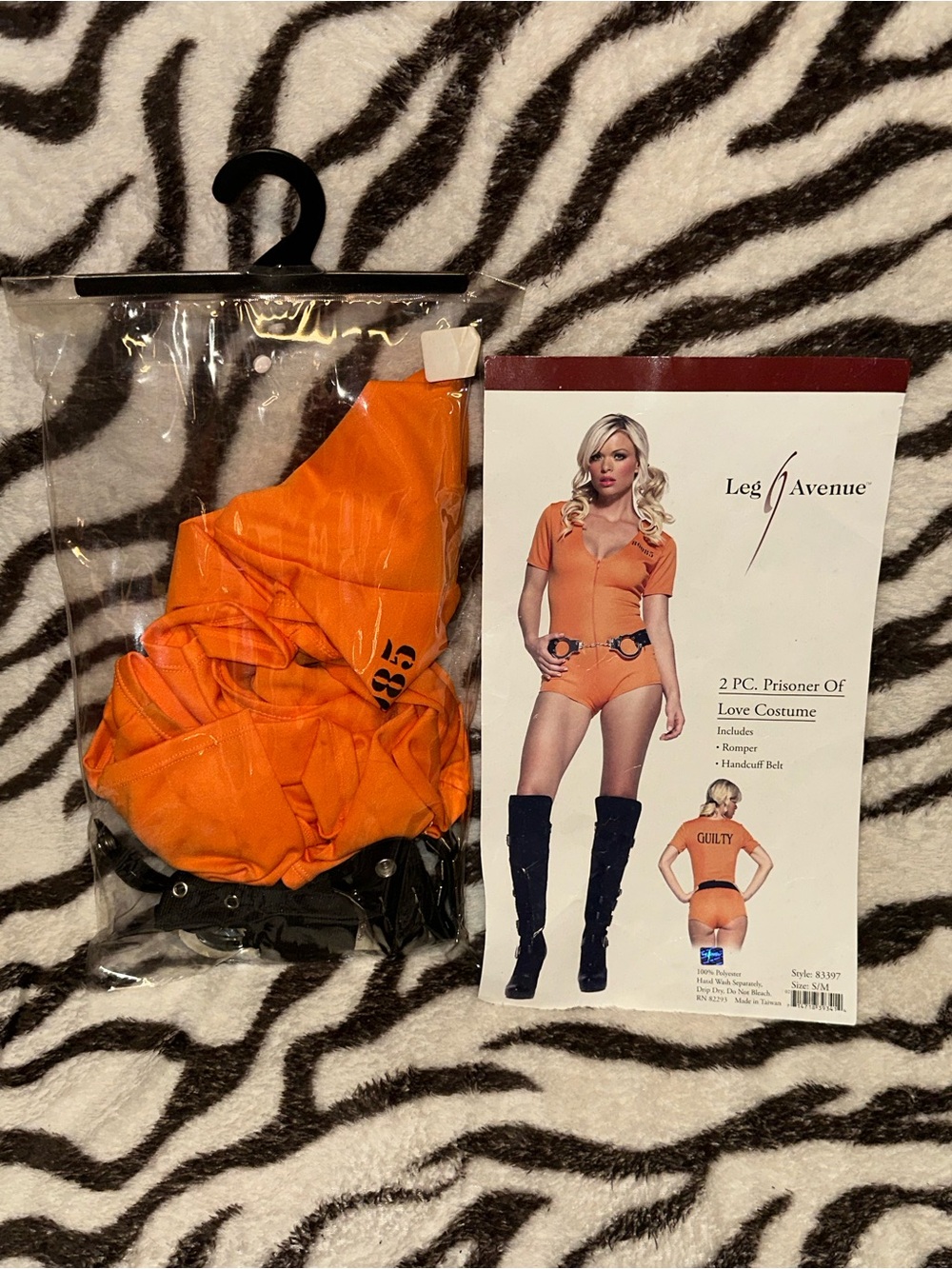 Leg Avenue Orange Sexy Prisoner Costume Two-Piece Set